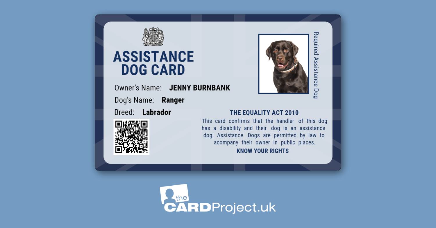 Assistance Dog ID Card Blue Pattern (FRONT)